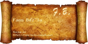 Fass Béla névjegykártya