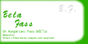 bela fass business card